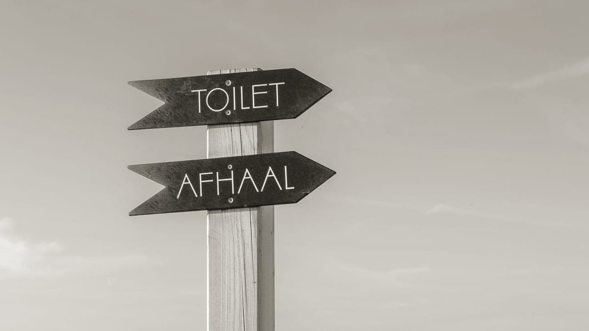 A wooden signpost pointing in two directions